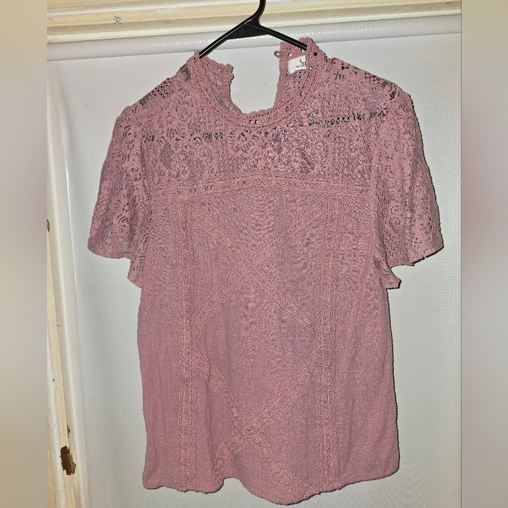 Lace Detail Pink Dress